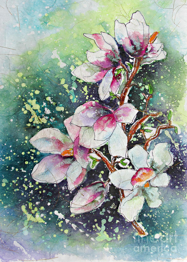 Magnolias  _ ORIGINAL FOR SALE Painting by Janet Cruickshank