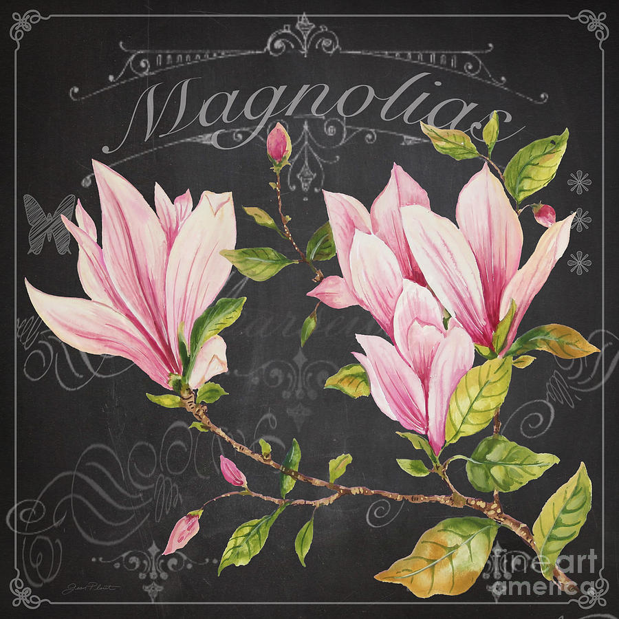 Magnolias-JP3891 Painting by Jean Plout