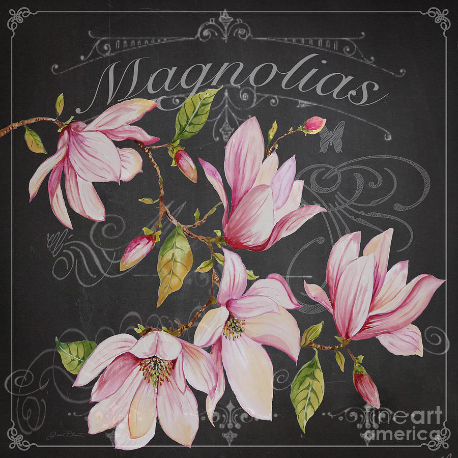 Magnolias-JP3892 Painting by Jean Plout