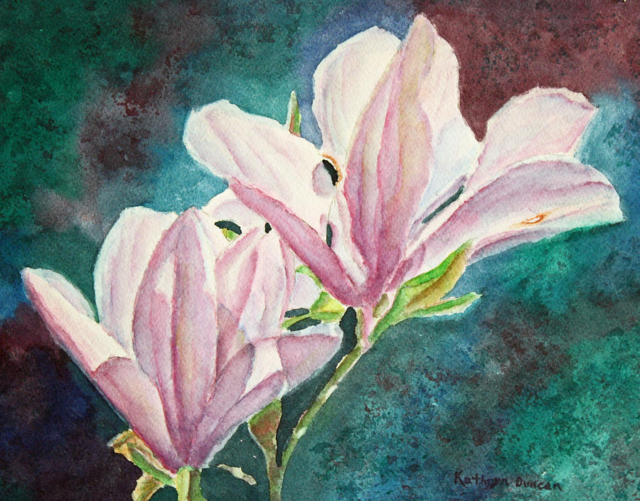 Magnolias Painting by Kathryn Duncan