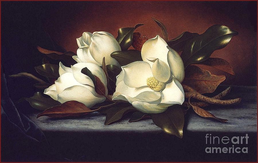 Magnolias Painting by MotionAge Designs