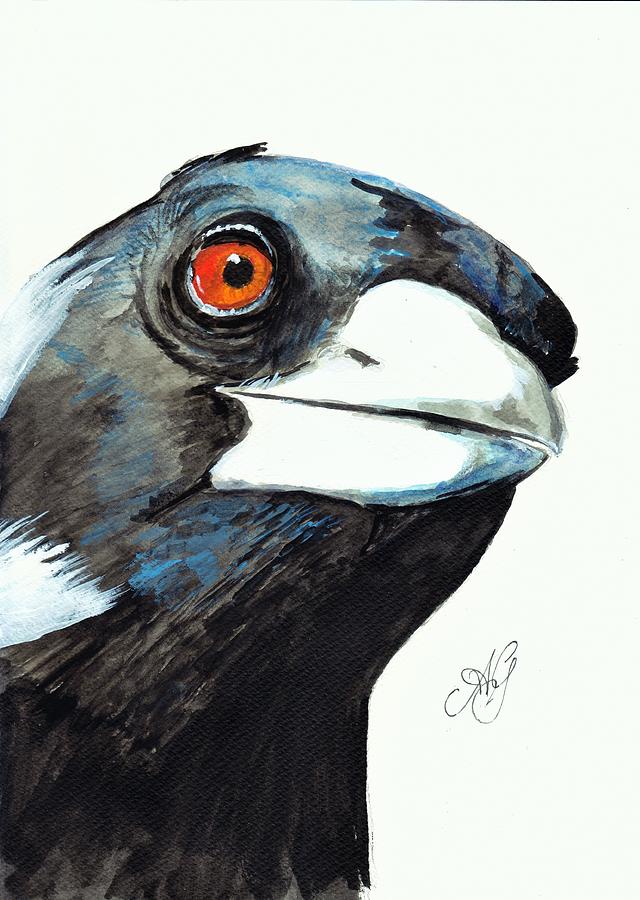 Magpies Painting - Magpie by Anne Gardner