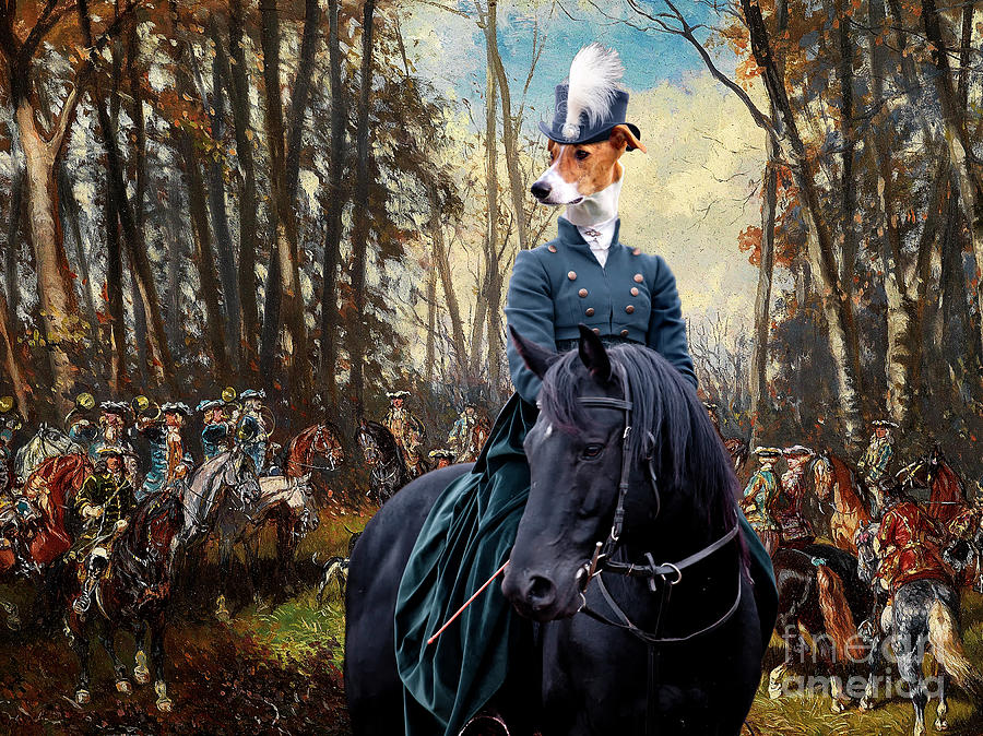 Magyar Agar - Hungarian Greyhound Art Canvas Print - The Noble Hunt Party Painting by Sandra Sij
