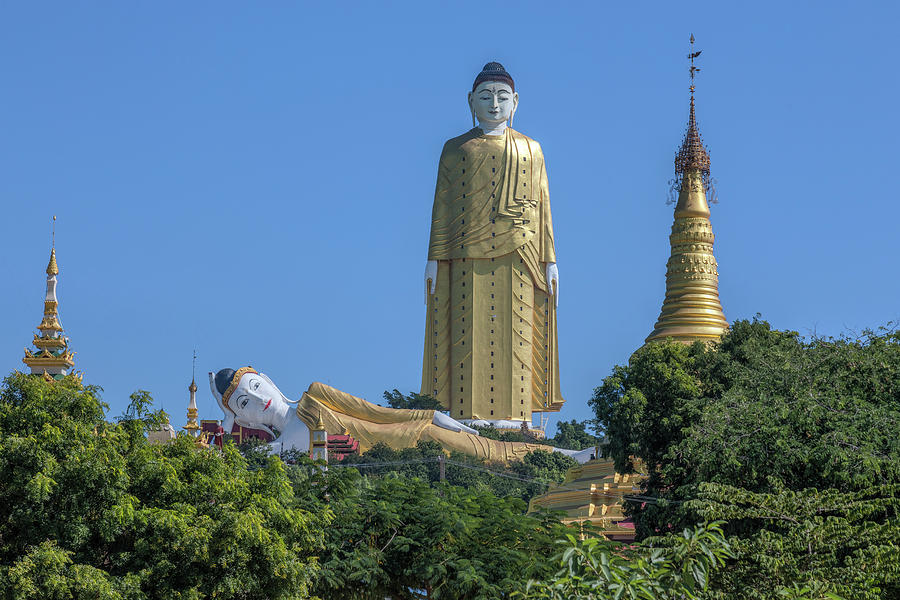 Buddha Photograph - Maha Bodhi Tahtaung  - Myanmar by Joana Kruse