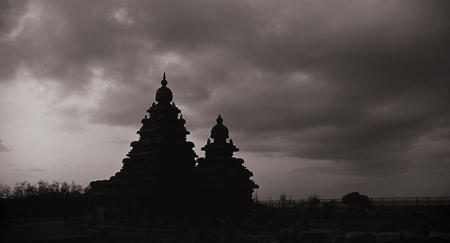 Architecture Photograph - Mahabalipuram Silhouette  by Krishnan Srinivasan