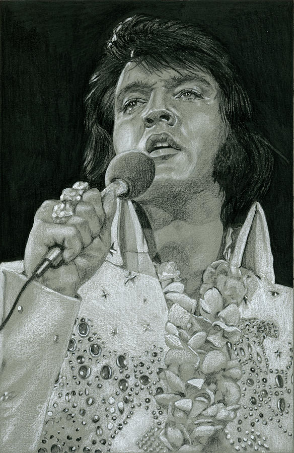 Elvis Presley Drawing - Mahalo from Elvis by Rob De Vries