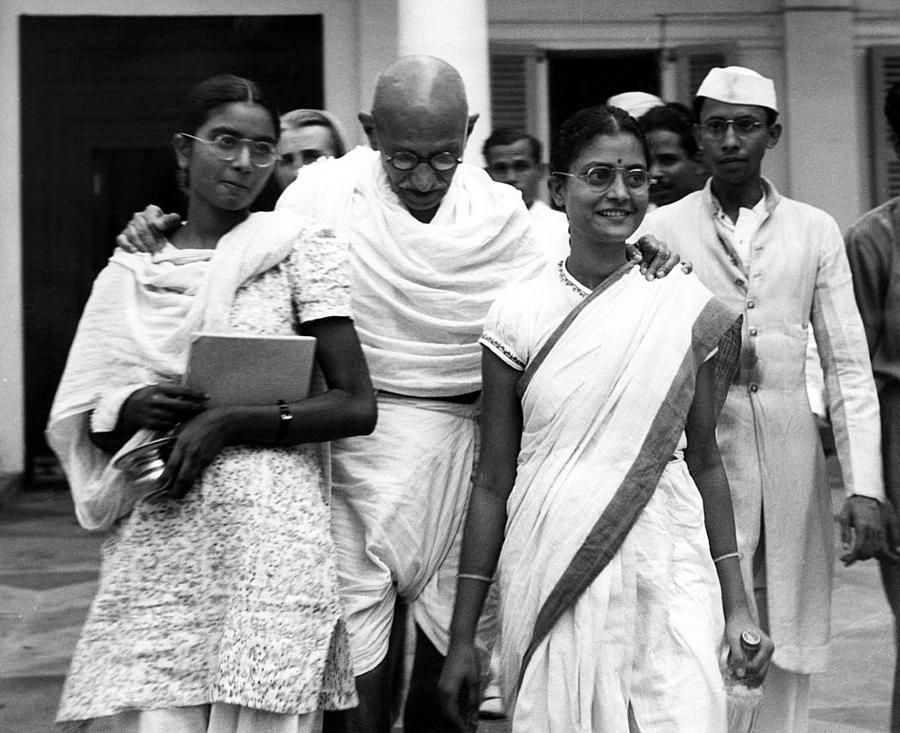 Mahatma Gandhi, At Age 70, With His Two Photograph by Everett