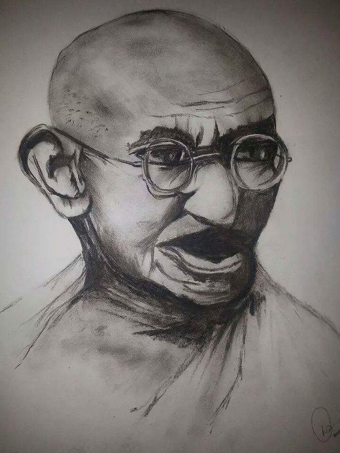 Mahatma gandhi sketch by prashantvgoyal | Gandhiji sketch pencil,  Independence day drawing, Pencil sketch images