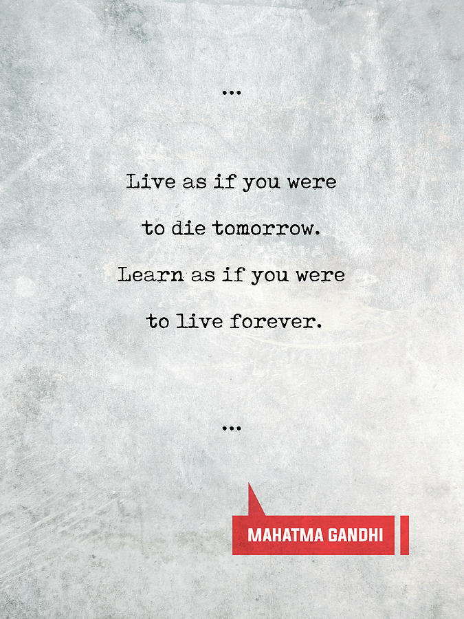 Mahatma Gandhi Quotes 1 - Literary Quotes - Book Lover Gifts - Typewriter Quotes Mixed Media