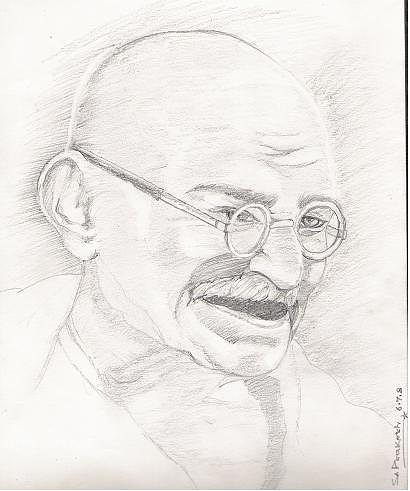 Dc_Arts Gallery: Pen sketch of Mahatma Gandhi