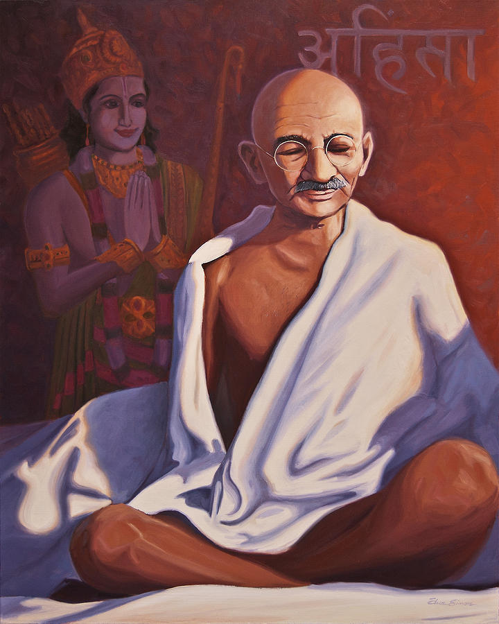 Mahatma Gandhi Painting by Steve Simon