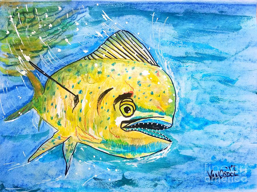 Mahi Mahi -Dolphin Fish - Dorado Drawing by Scott D Van Osdol