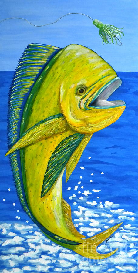 Mahi Mahi Fish Metal Art on Wood Wall Decor Salt Water Fish