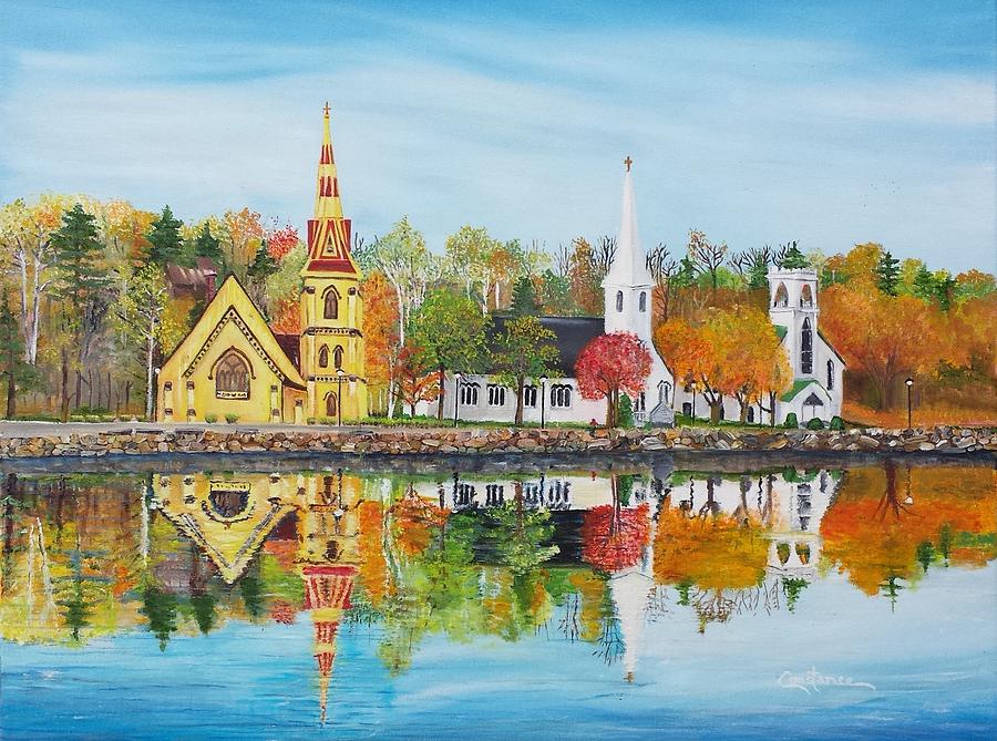 Church Painting - Mahone Bay by Connie Rowsell