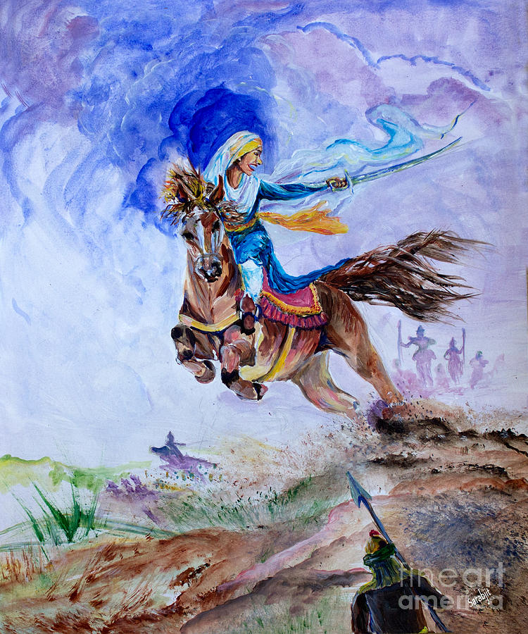Warrior Women Painting - Mai Bhago by Sarabjit Singh