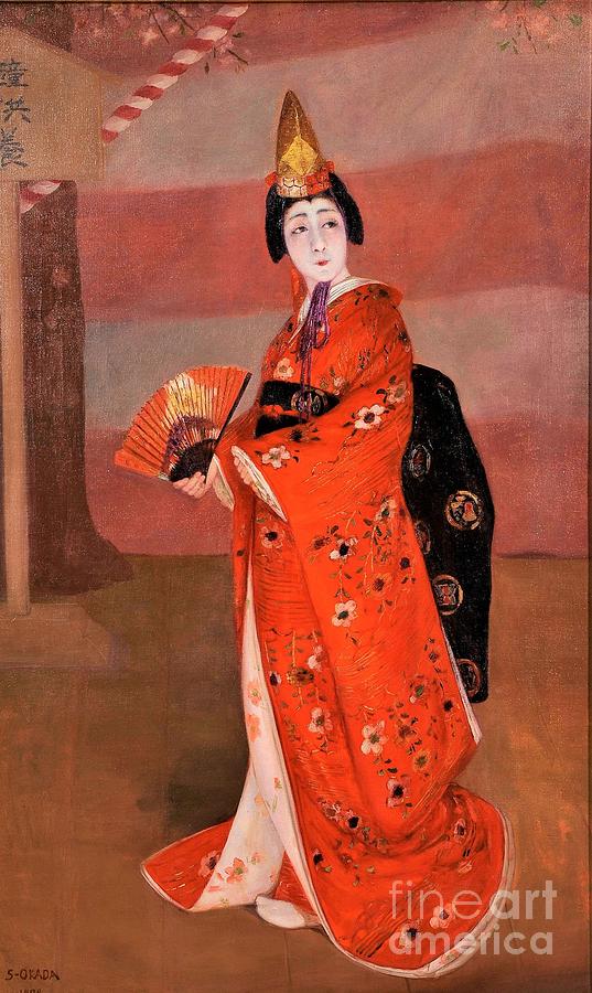 Kabuki Painting - Maiden at Dojoji by Thea Recuerdo