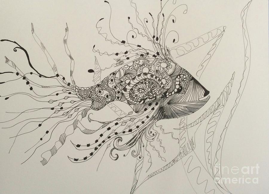 maiden Fish Drawing by Diane Horn