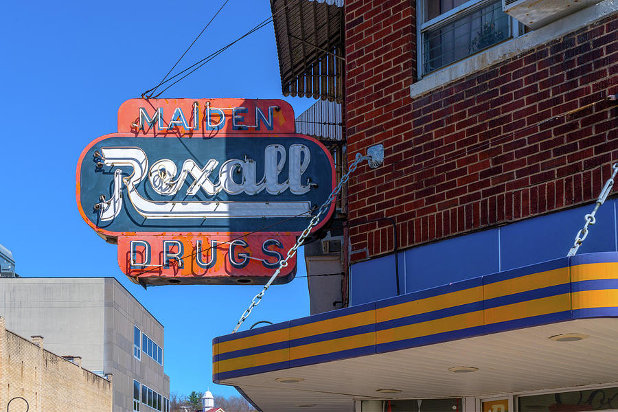 Maiden Rexall Drugs Sign Photograph by Sharon Popek