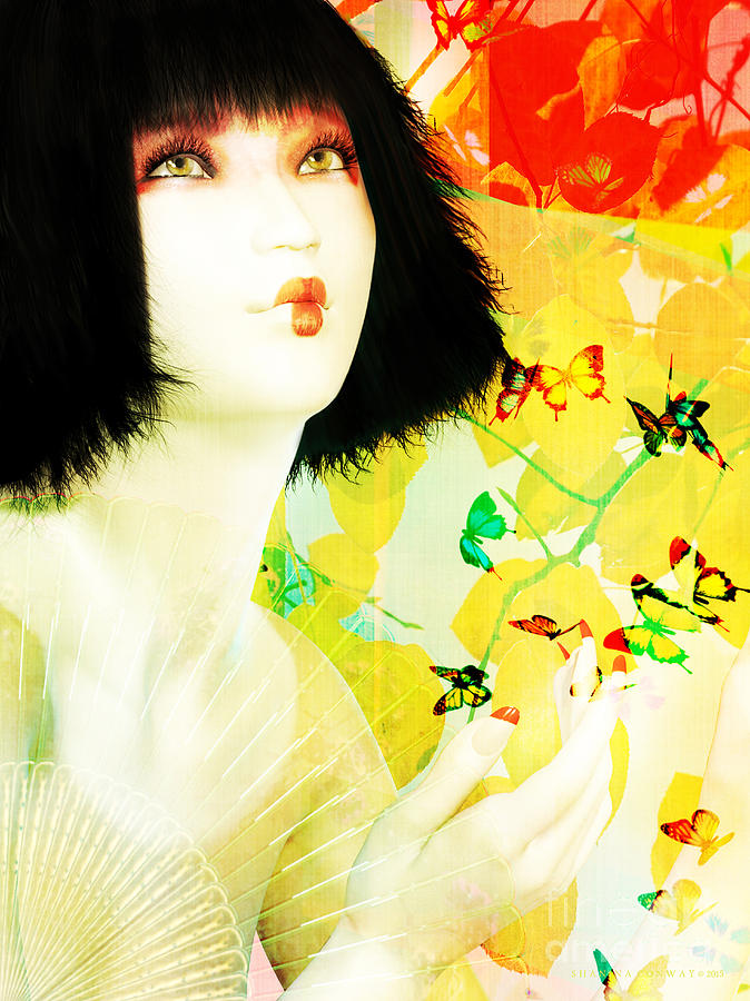 Maiko and Butterflies Digital Art by Shanina Conway