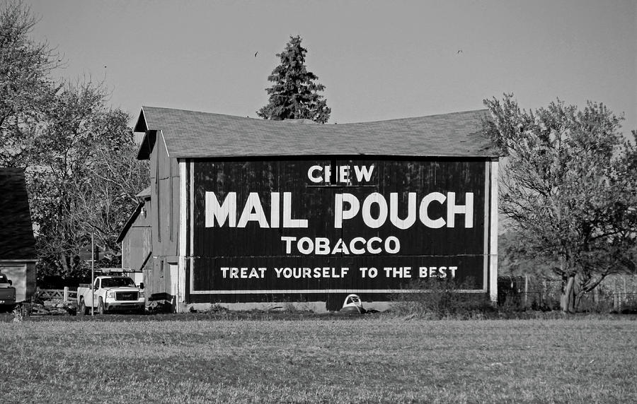 Mail Pouch Tobacco in black and white Photograph by Michiale Schneider