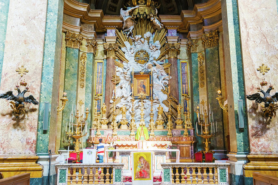 Main altar in The Church of the Most Holy Name of Mary at the Tr Photograph by Marek Poplawski