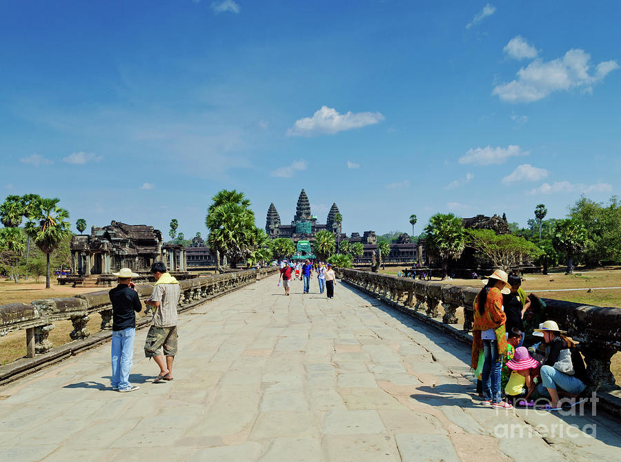 Main Entrance To Angkor Wat Temples Near Siem Reap Cambodia Photograph