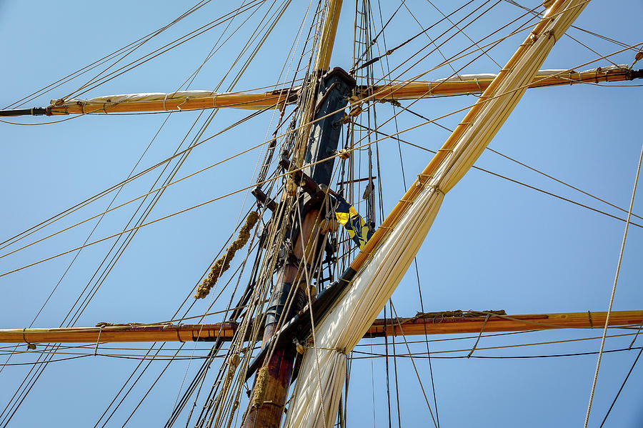 Main Mast Yards  Fore Main Sail  Pride of Baltimore Photograph by Jack R Perry