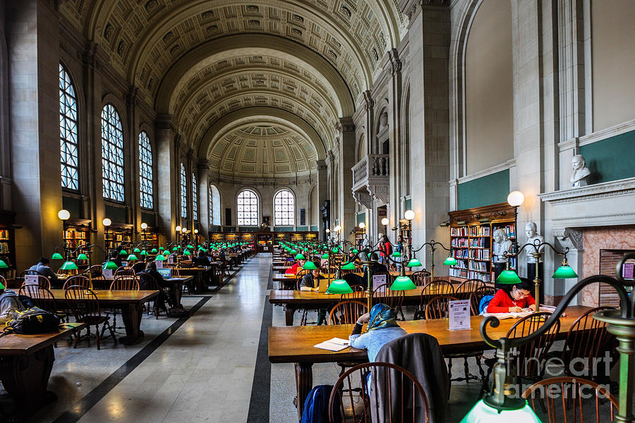 Main Reading Room of Boston Public Library Photograph by Thomas Marchessault