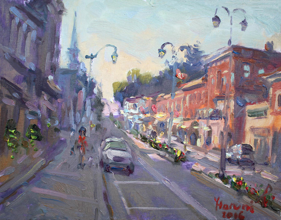 Main St Georgetown Downtown  Painting by Ylli Haruni