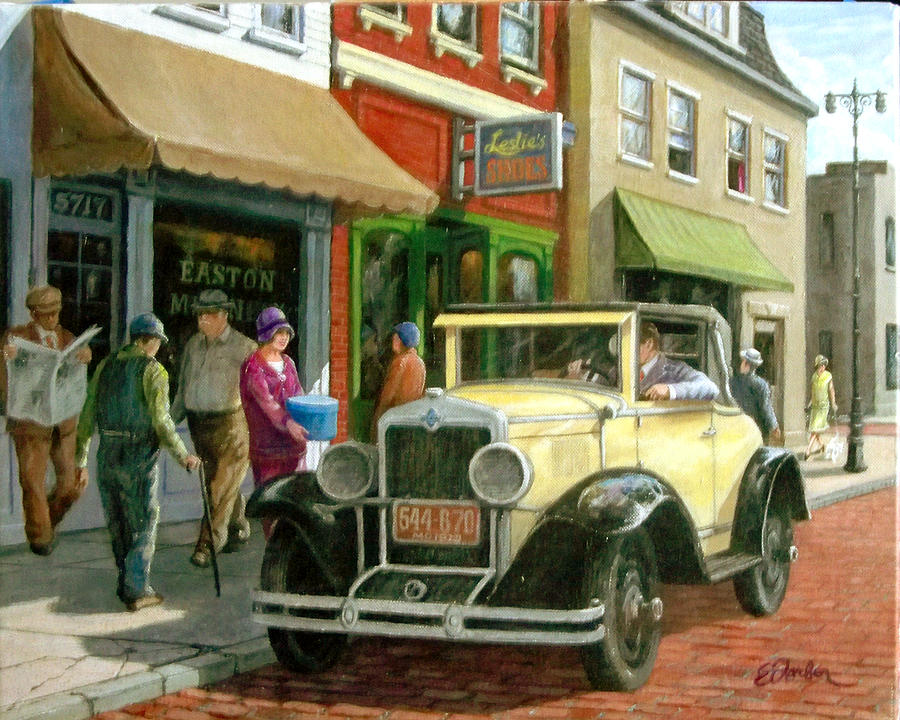 Sign Painting - Main Street 1929 by Edward Farber