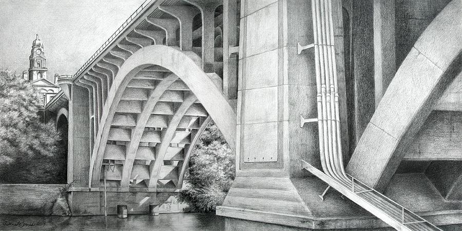 Bridge Drawing - Main Street Bridge, Ft. Worth, Texas by Daniele Jones Bridge Drawing - Main Street Bridge, Ft. Worth, Texas by Daniele Jones