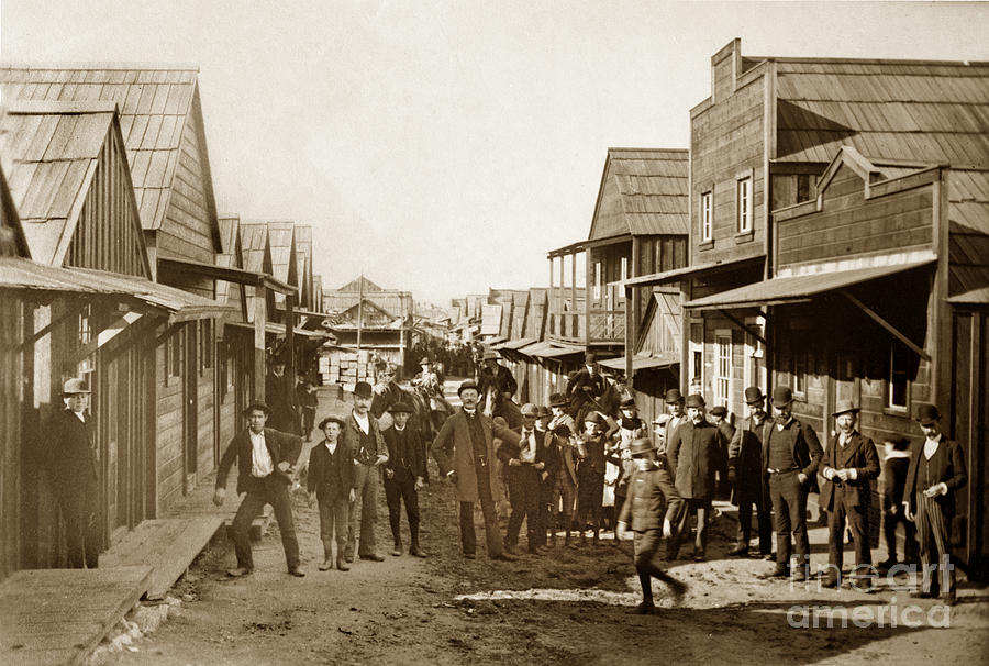 Main Photograph - Main Street Chinaton Pacific Grove looking Northwest circa 1904 by Monterey County Historical Society