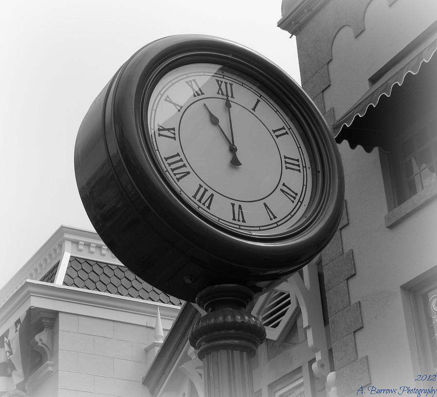 Main Street Clock Photograph by Aaron Burrows