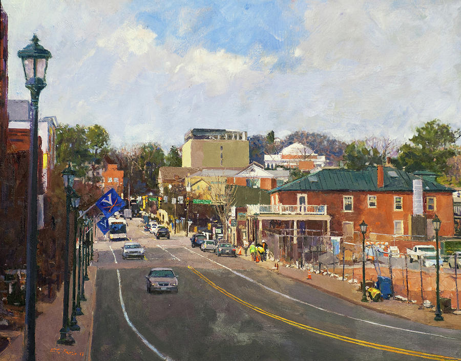 Thomas Jefferson Painting - Main Street looking toward the Rotunda by Edward Thomas
