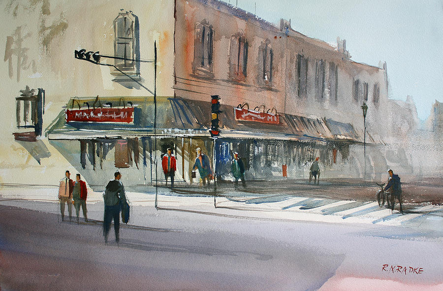 Main Street Marketplace - Waupaca Painting by Ryan Radke
