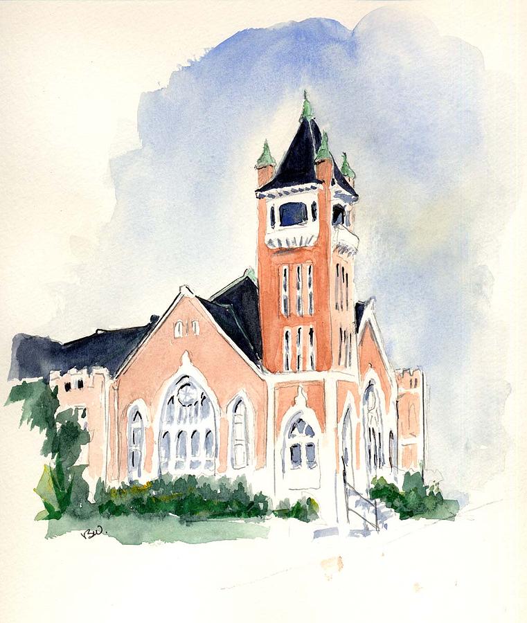Main Street Methodist Church Painting by Bobby Walters