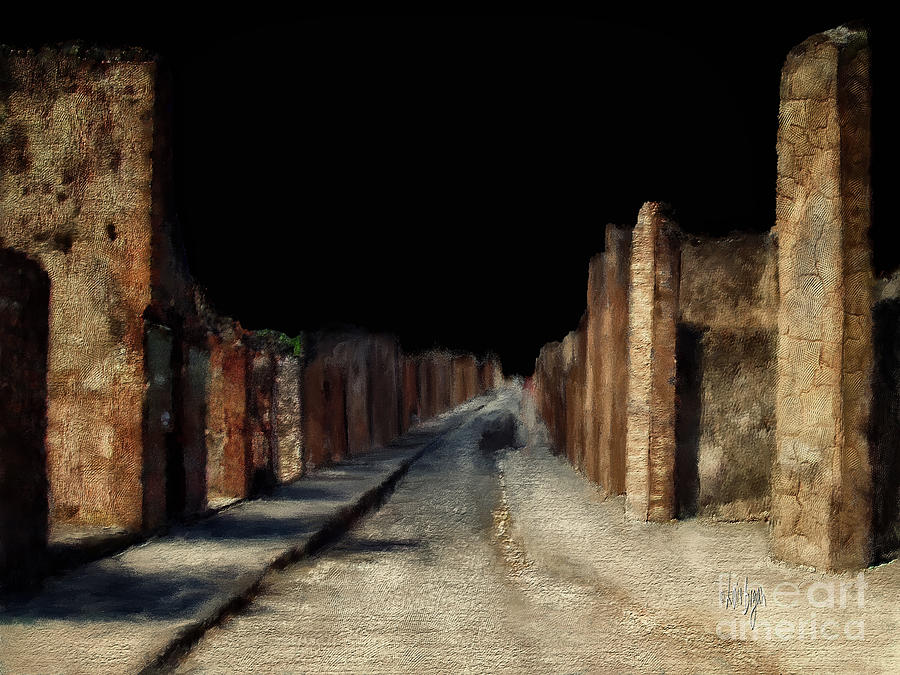 Architecture Digital Art - Main Street, Pompeii by Lois Bryan