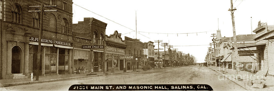 Main Street Photograph - Main Street, Salinas Circa 1910 by Monterey County Historical Society