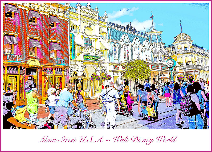 Main Street USA Walt Disney World Poster Print Photograph by A Macarthur Gurmankin