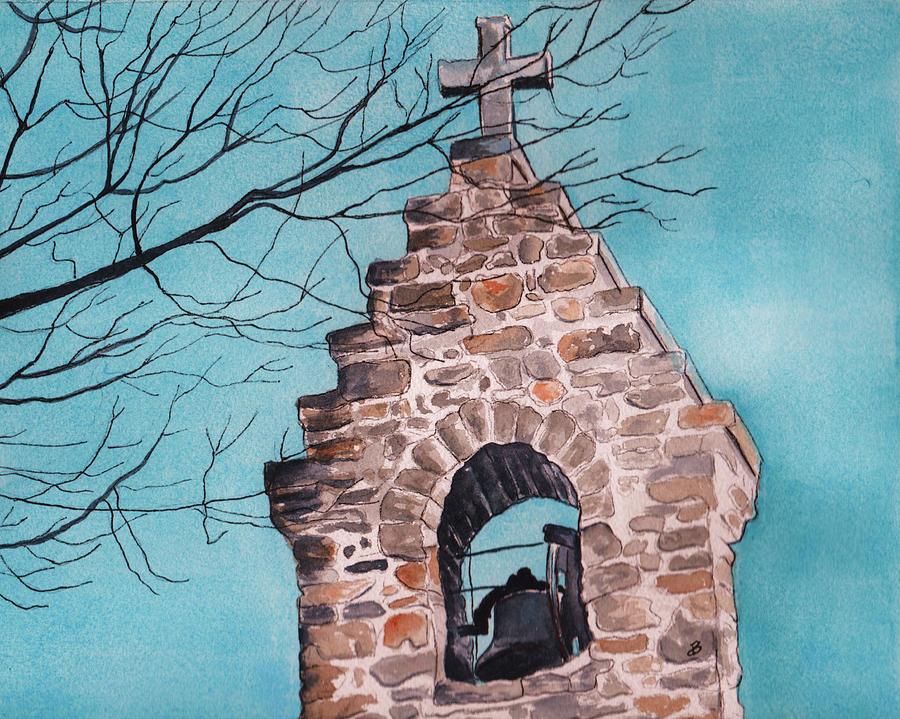 Maine Bell Tower Painting by Brenda Owen