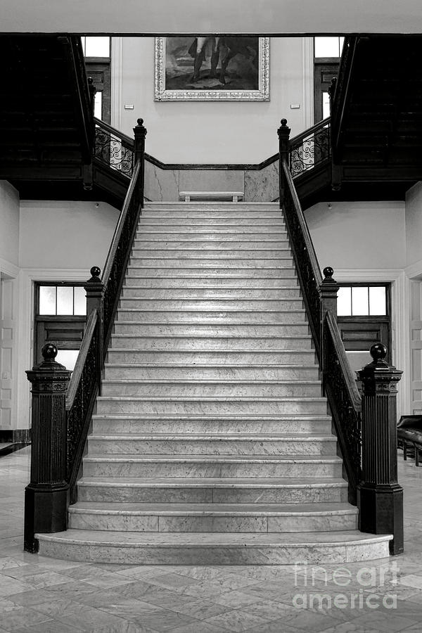 Maine Capitol West Wing Staircase Photograph by Olivier Le Queinec
