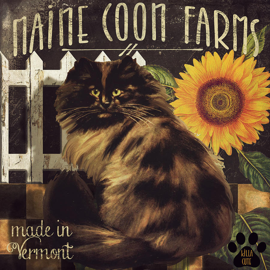 Maine Coon Farms Painting by Mindy Sommers