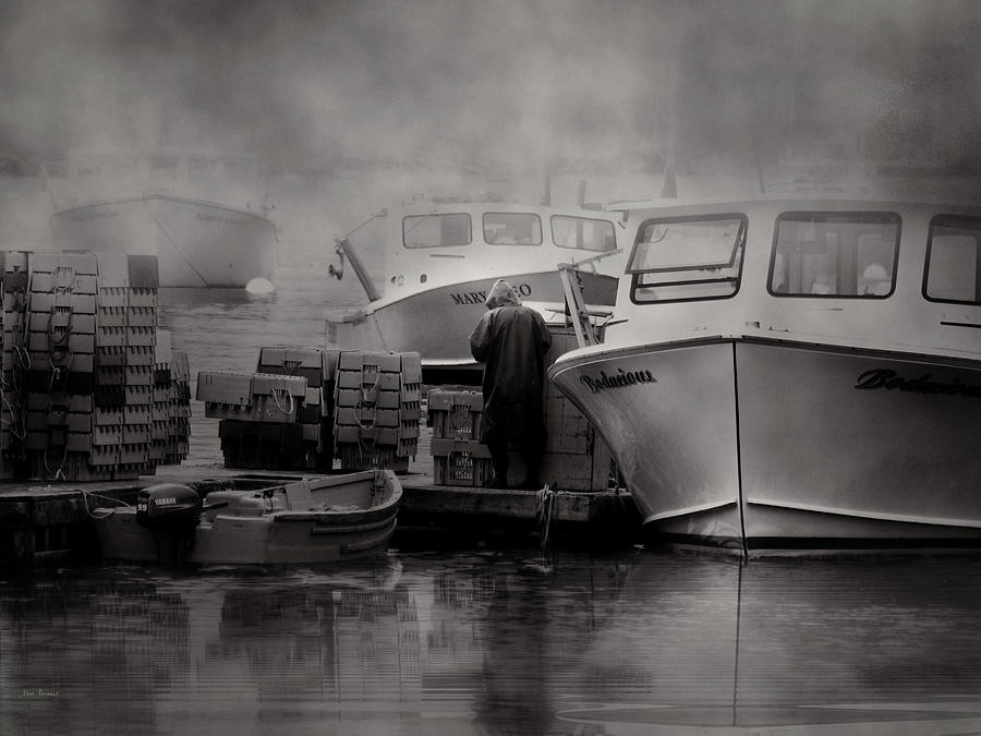 Maine Fog and Fisherman Photograph by Bob Orsillo