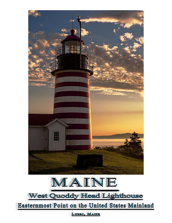 MAINE Good Morning West Quoddy Head Lighthouse Photograph by Marty Saccone