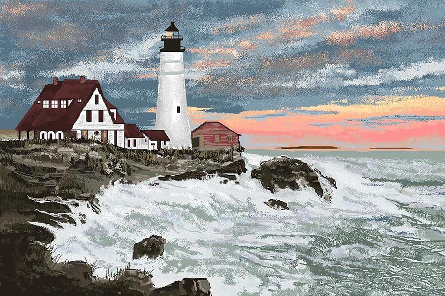 Maine Lighthouse Digital Art By Carole Boyd Fine Art America   Maine Lighthouse Carole Boyd 