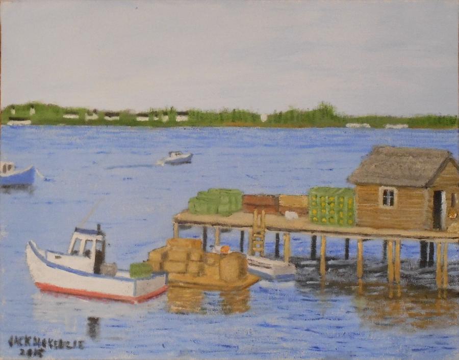Maine Painting - Maine Lobster Dock by Jack McKenzie