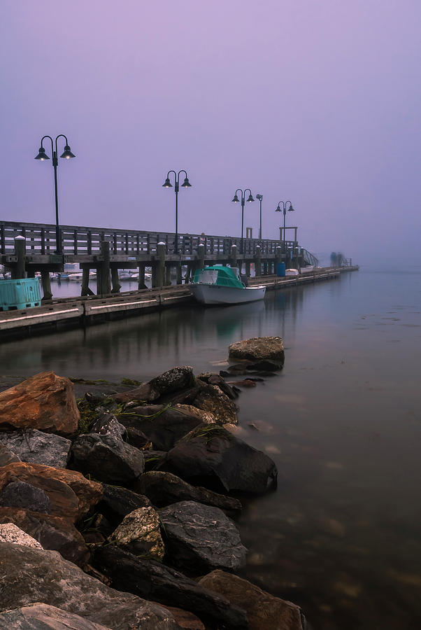 Maine Misty Sunset at Falmouth Harbor Photograph by Ranjay Mitra