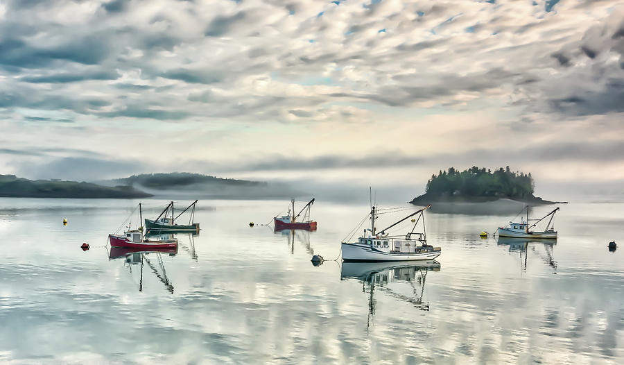 Boat Photograph - Maine Mooring  by Thomas Pettengill