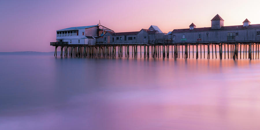 Maine OOB Pier at Sunset Panorama Photograph by Ranjay Mitra