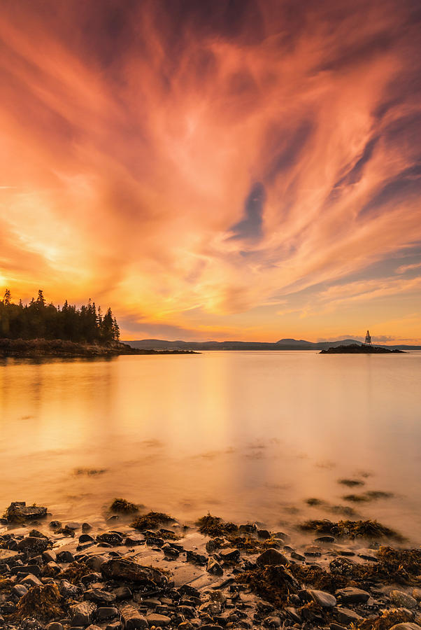 Maine Penobscot Bay Sunset Photograph by Ranjay Mitra
